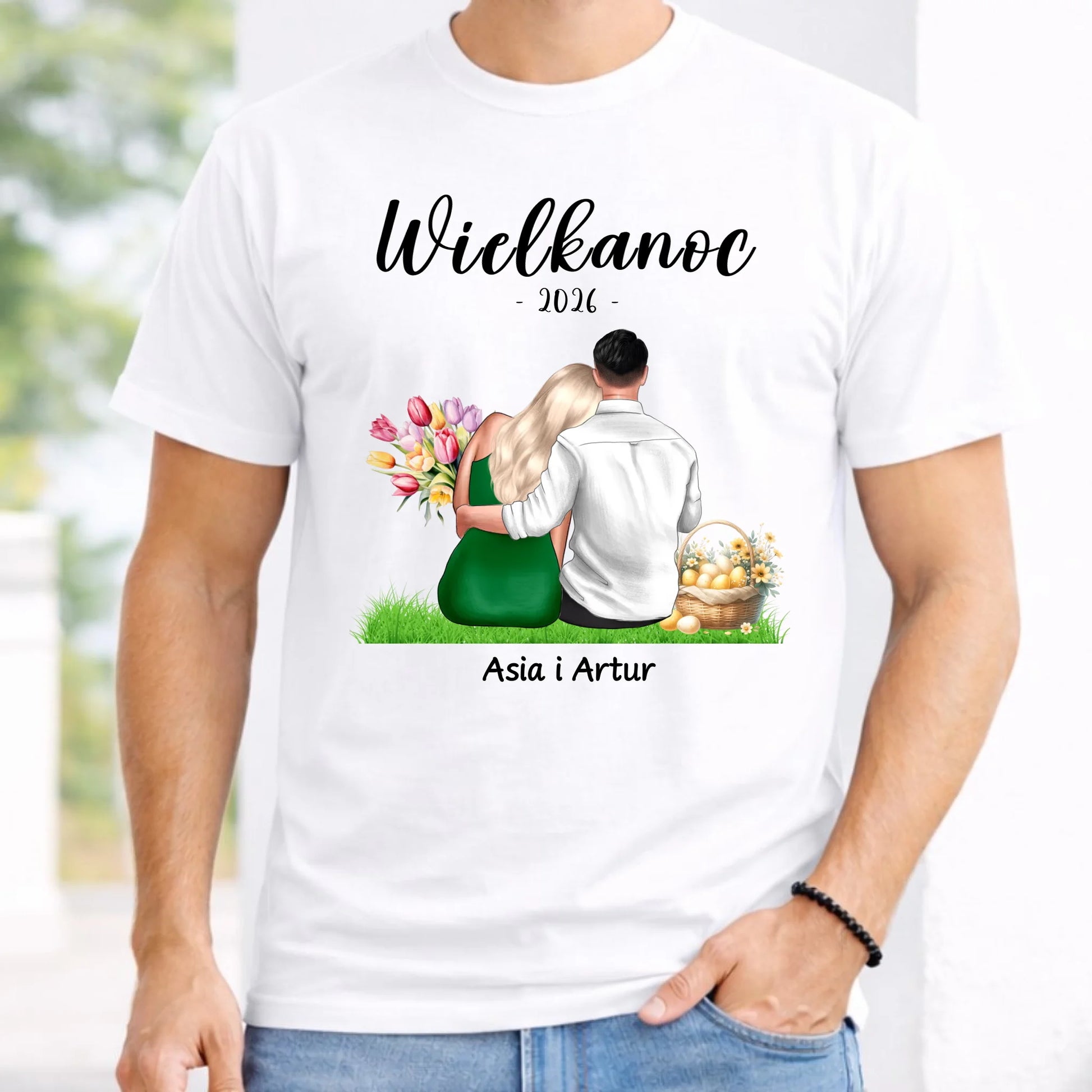 Koszulka męska na Wielkanoc dla par - personalizowana WN36 - StoryCups.pl