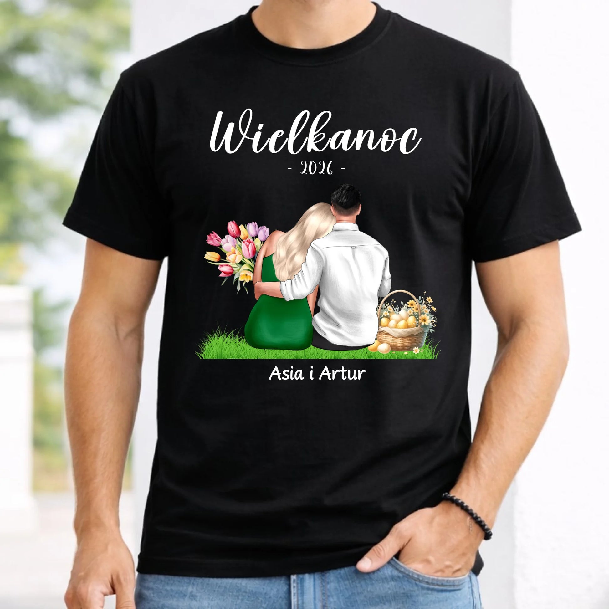 Koszulka męska na Wielkanoc dla par - personalizowana WN36 - StoryCups.pl