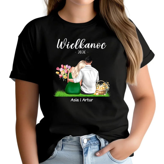 Koszulka damska na Wielkanoc dla par - personalizowana WN36 - StoryCups.pl