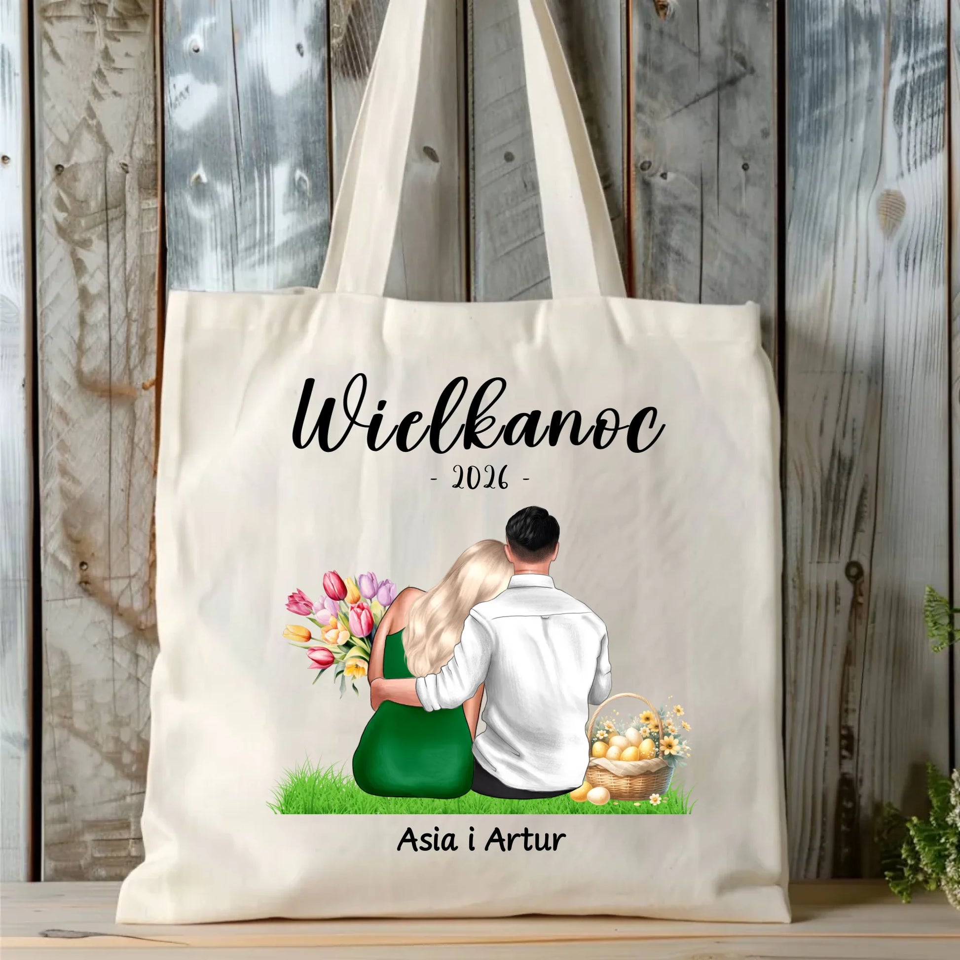 Torba na Wielkanoc dla par - personalizowana WN36 - StoryCups.pl