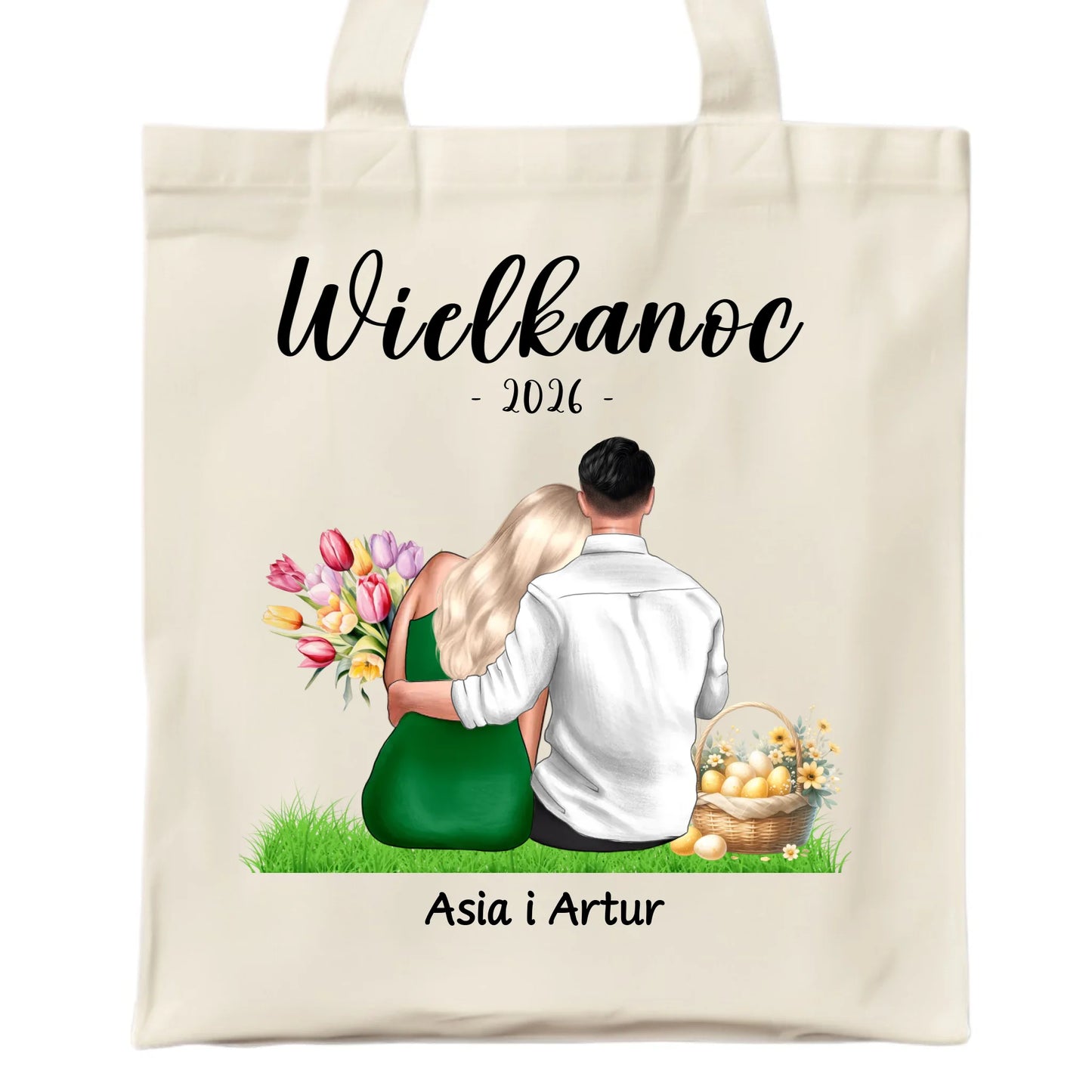 Torba na Wielkanoc dla par - personalizowana WN36 - StoryCups.pl