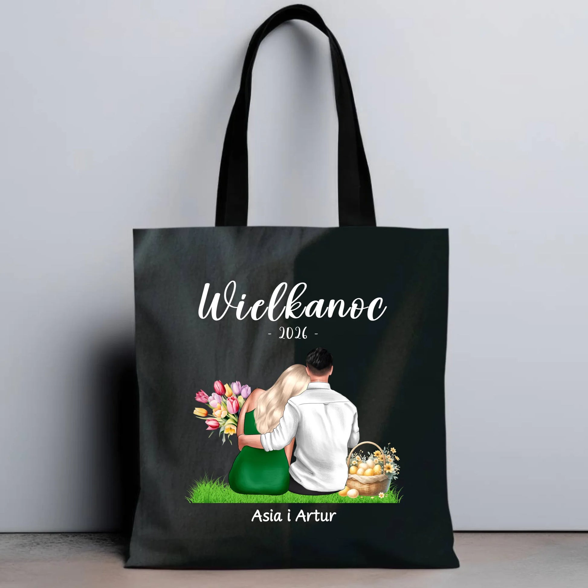 Torba na Wielkanoc dla par - personalizowana WN36 - StoryCups.pl