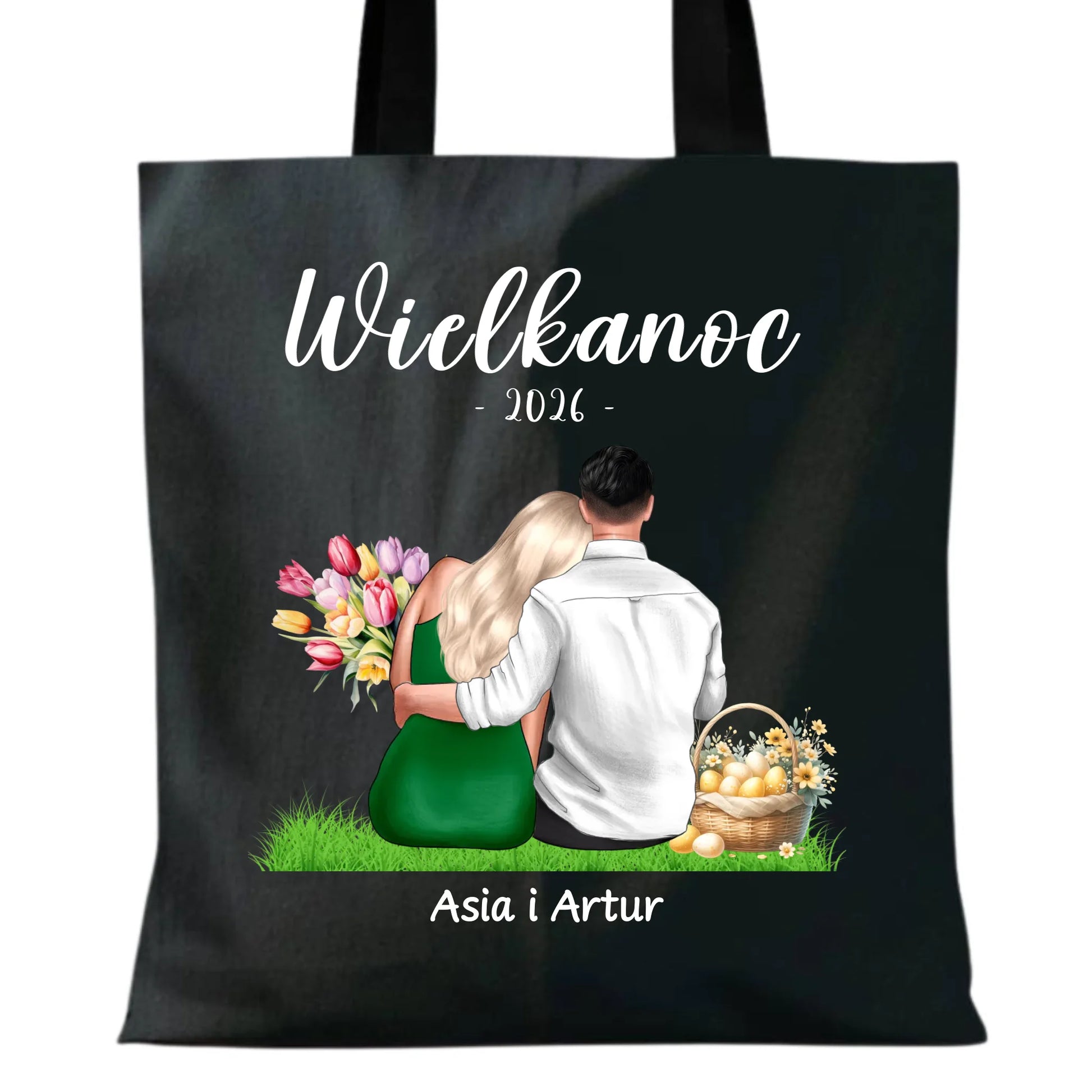 Torba na Wielkanoc dla par - personalizowana WN36 - StoryCups.pl