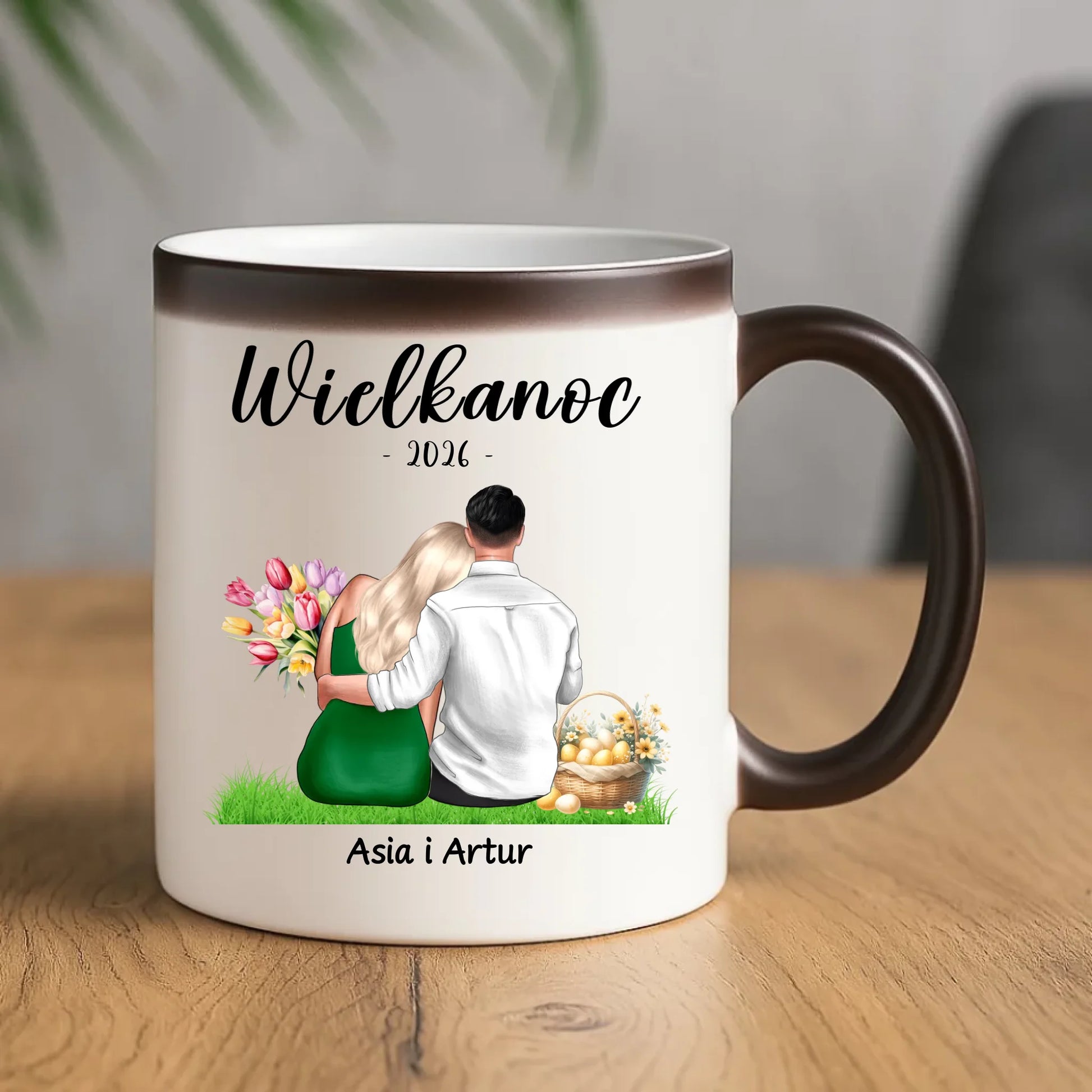 Kubek magiczny na Wielkanoc dla par - personalizowany WN36 - StoryCups.pl