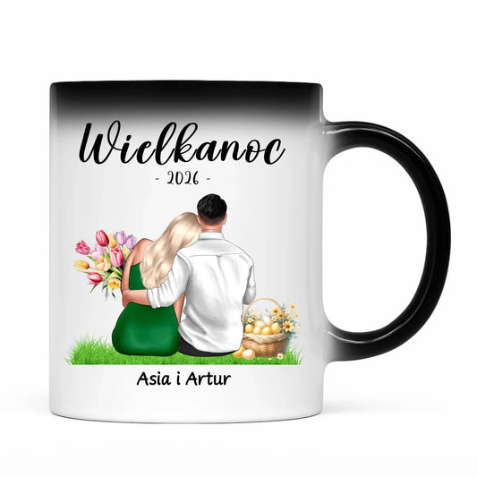 Kubek magiczny na Wielkanoc dla par - personalizowany WN36 - StoryCups.pl