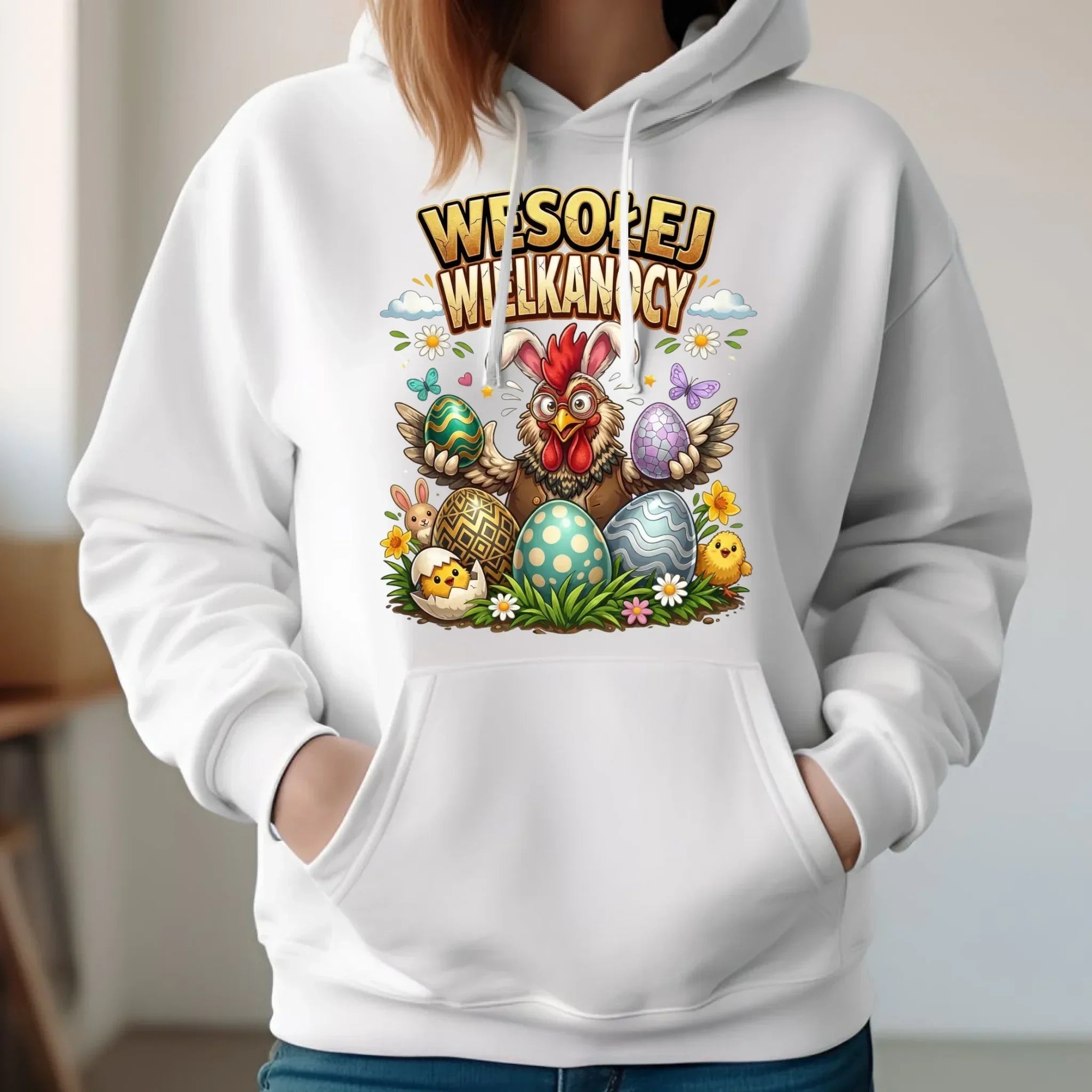 Bluza damska z kapturem wielkanocna - Wesołej Wielkanocy WN20 - StoryCups.pl