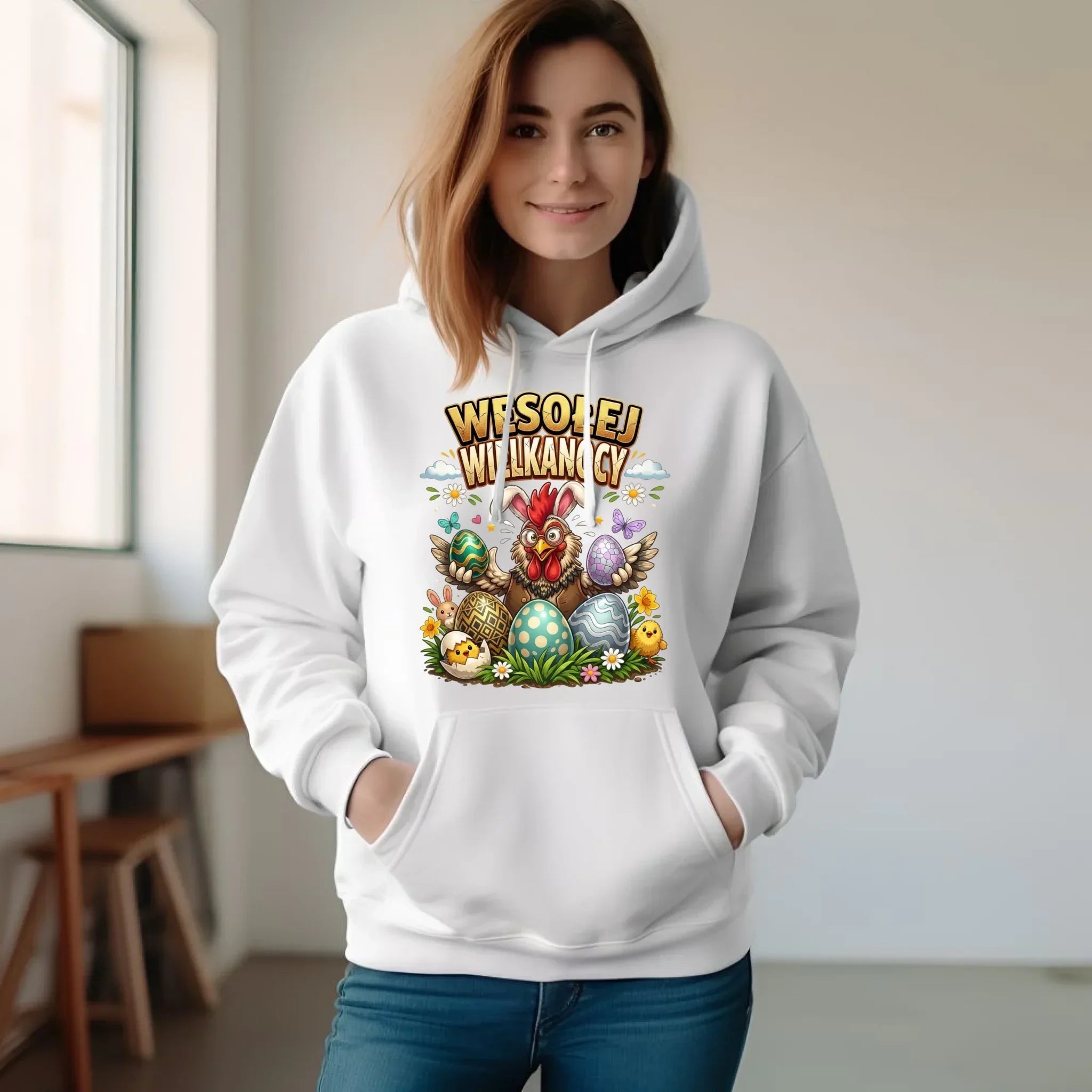 Bluza damska z kapturem wielkanocna - Wesołej Wielkanocy WN20 - StoryCups.pl