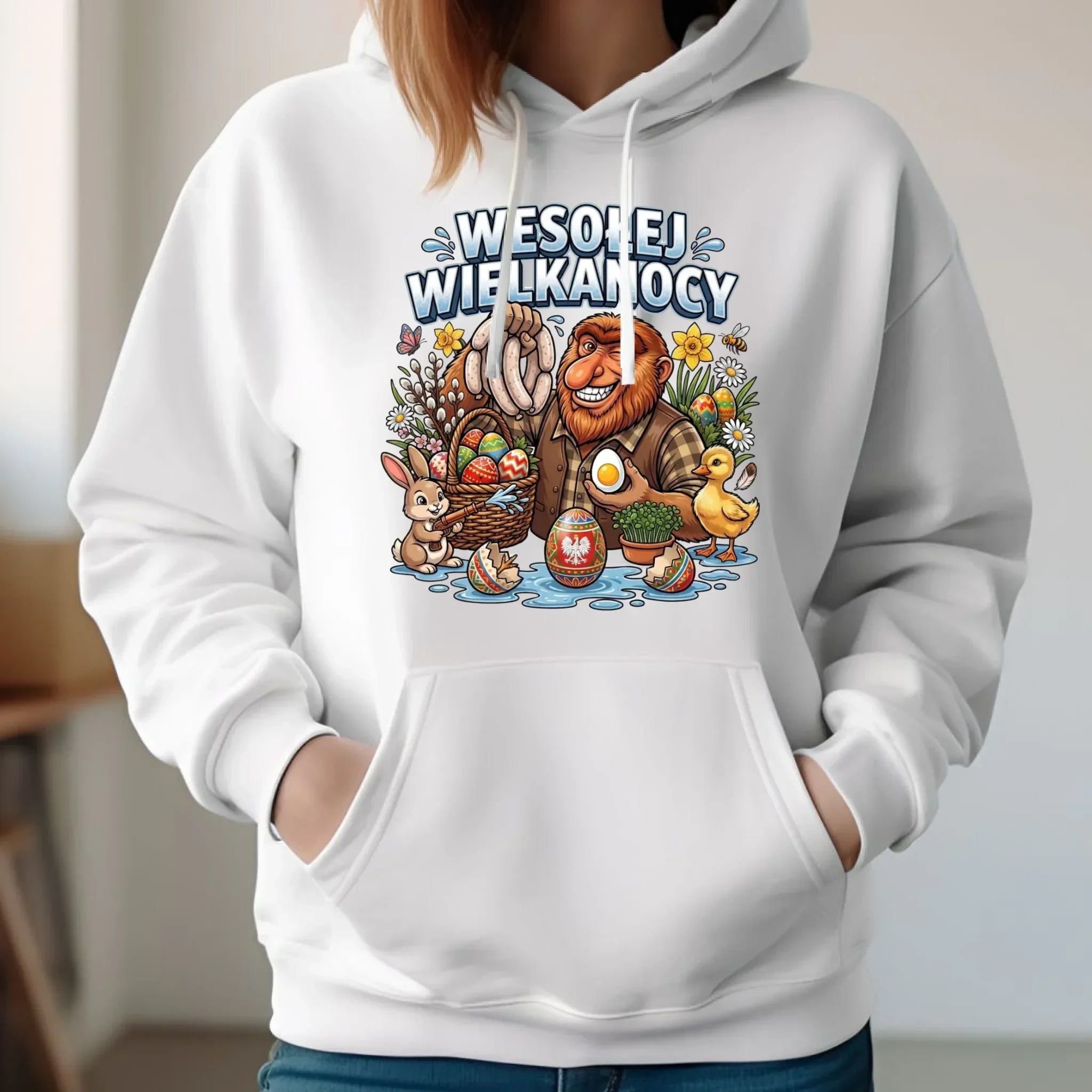 Bluza damska z kapturem wielkanocna - Janusz Nosacz - Wesołej Wielkanocy WN21 - StoryCups.pl