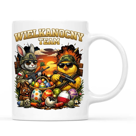 Kubek na Wielkanoc - Kurczak i zając armia Wielkanocny Team WN37 - StoryCups.pl