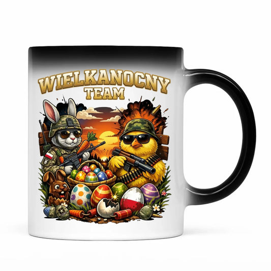 Kubek magiczny na Wielkanoc - Kurczak i zając armia Wielkanocny Team WN37 - StoryCups.pl