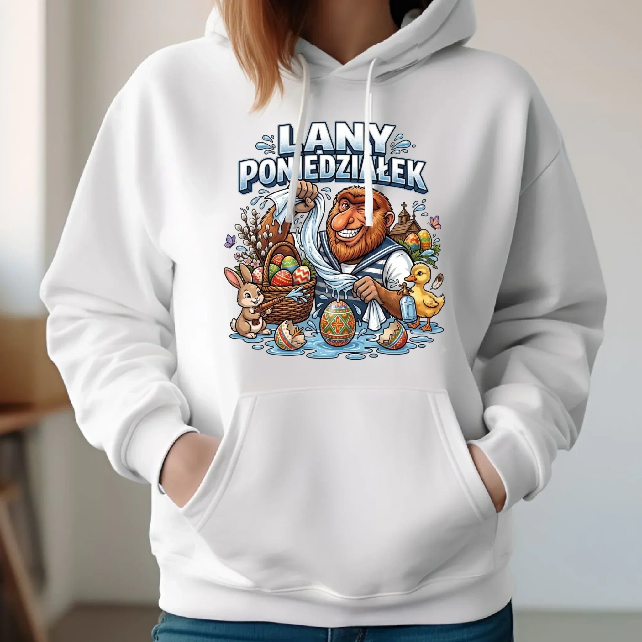 Bluza damska z kapturem wielkanocna - Lany poniedziałek Janusz Nosacz WN38 - StoryCups.pl