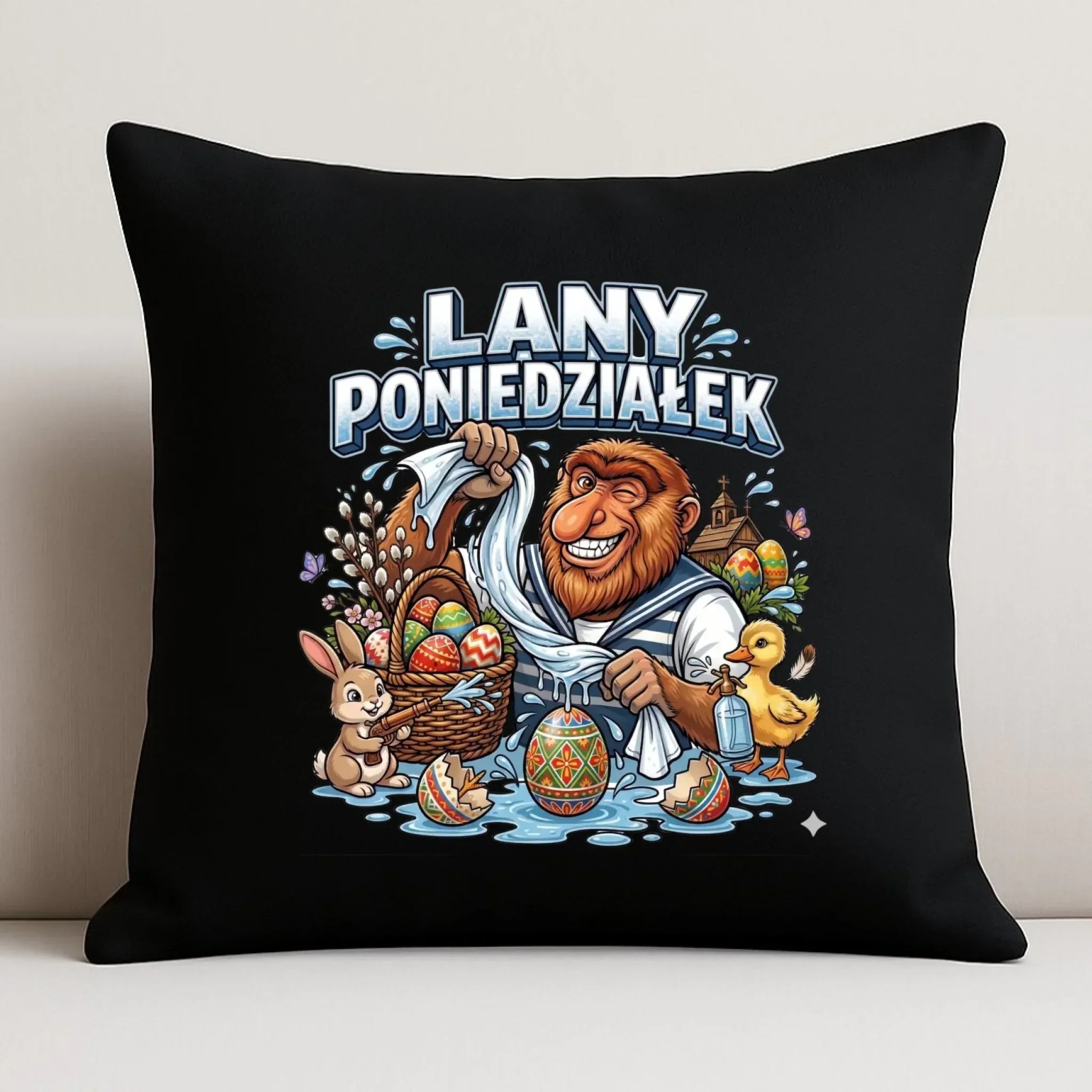 Poduszka dekoracyjna wielkanocna - Lany poniedziałek Janusz Nosacz WN38 - StoryCups.pl