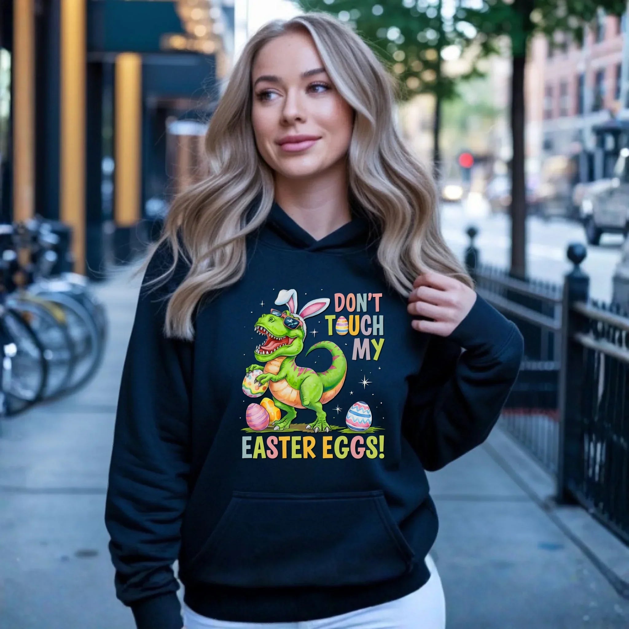 Don't touch my easter eggs | Bluza damska z kapturem na Wielkanoc WN34 - StoryCups.pl