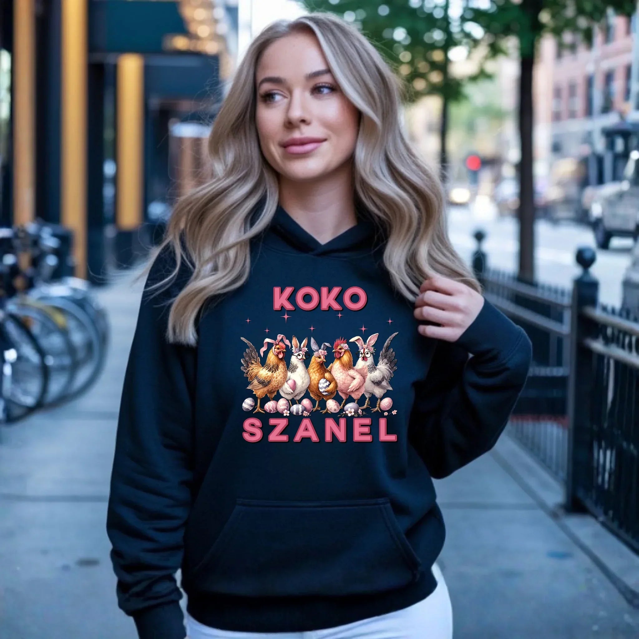 Koko szanel | Wielkanocna bluza damska z kapturem WN23 - StoryCups.pl