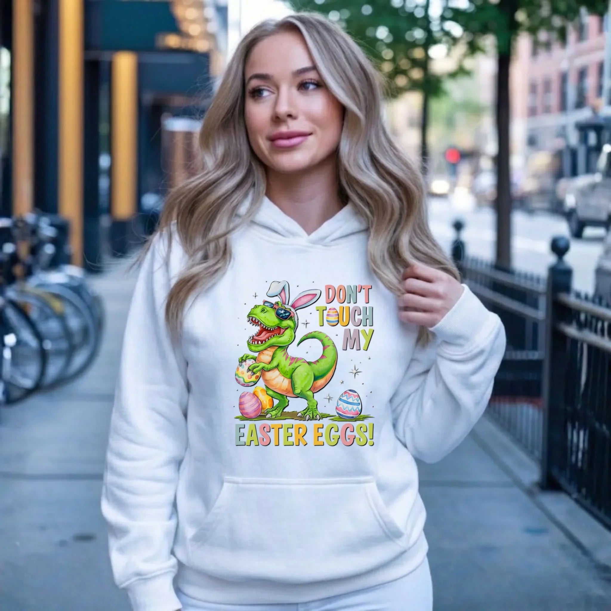 Don't touch my easter eggs | Bluza damska z kapturem na Wielkanoc WN34 - StoryCups.pl