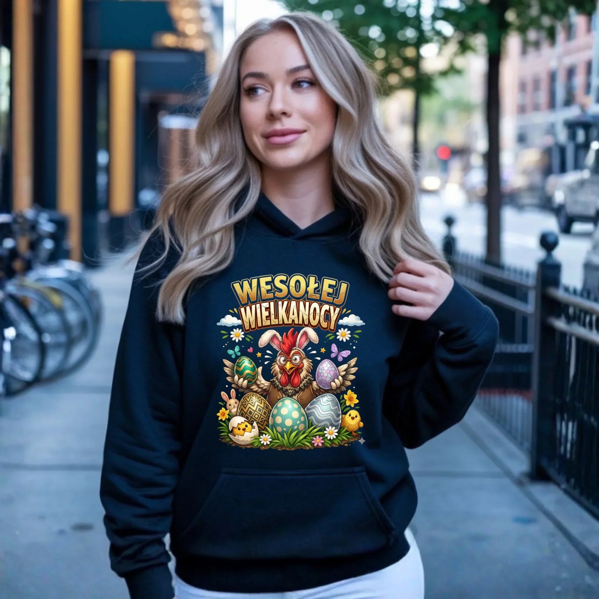 Bluza damska z kapturem wielkanocna - Wesołej Wielkanocy WN20 - StoryCups.pl