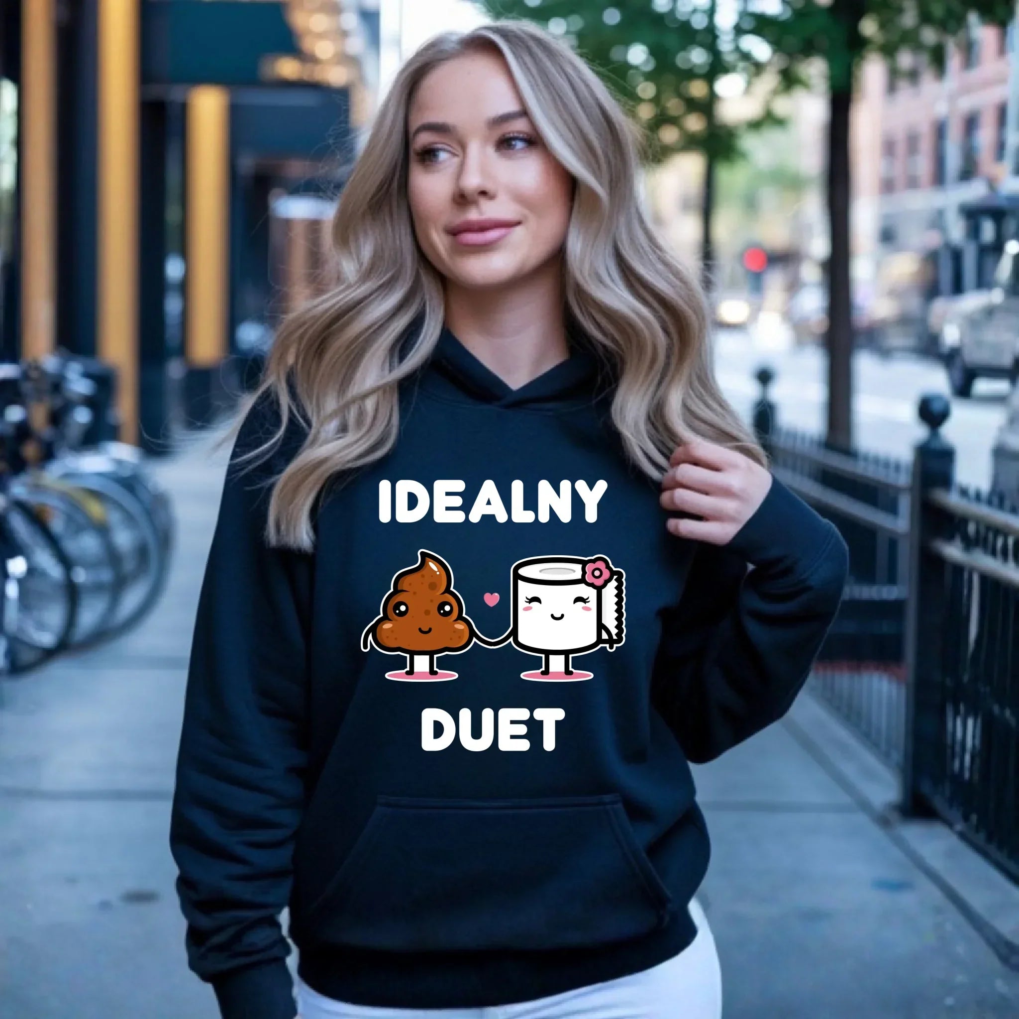 Bluza damska z kapturem - Idealny Duet W92 - StoryCups.pl