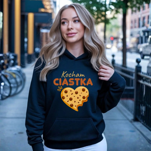 Bluza damska z kapturem - Kocham Ciastka W53 - StoryCups.pl