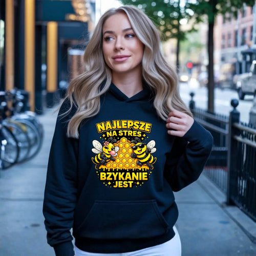 Bluza damska z kapturem - Najlepsze na stres bzykanie jest W79 - StoryCups.pl