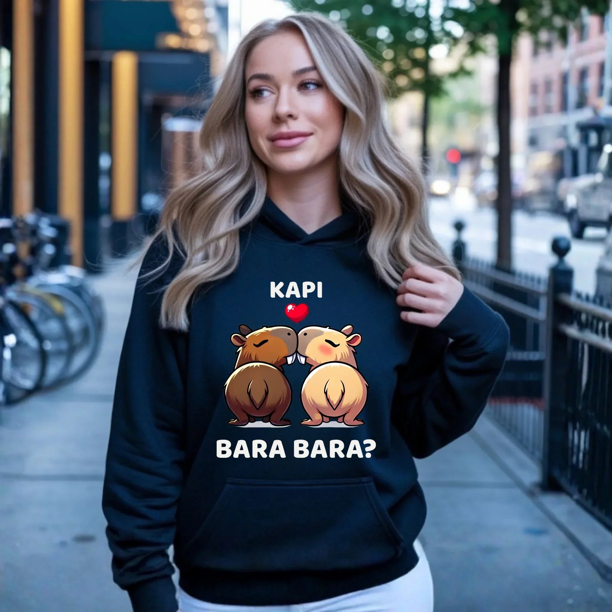 Bluza damska z kapturem - Kapibara bara bara W86 - StoryCups.pl
