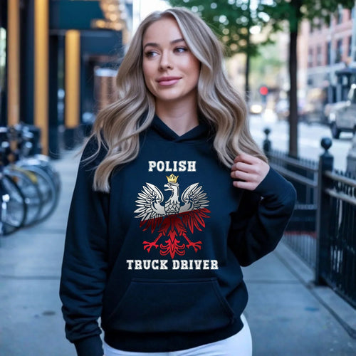 Bluza damska z kapturem dla kierowcy ciężarówki - Polish Truck Driver ZKT06 - StoryCups.pl