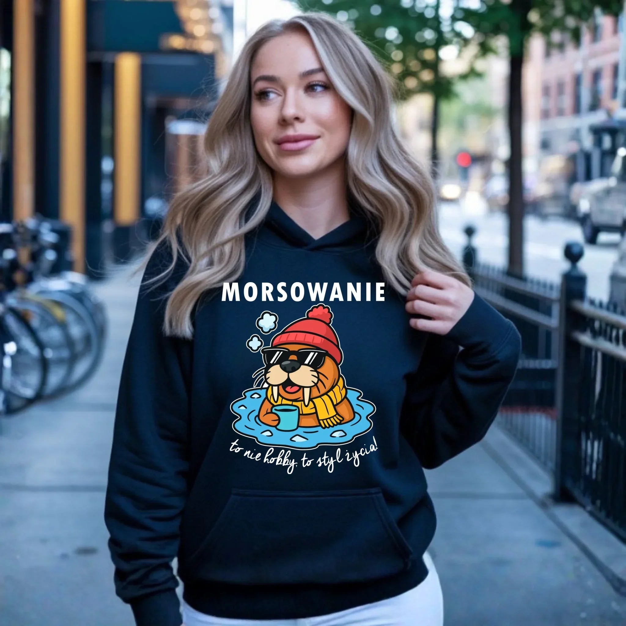 Bluza damska z kapturem - prezent dla morsa - Morsowanie to styl życia HM10 - StoryCups.pl