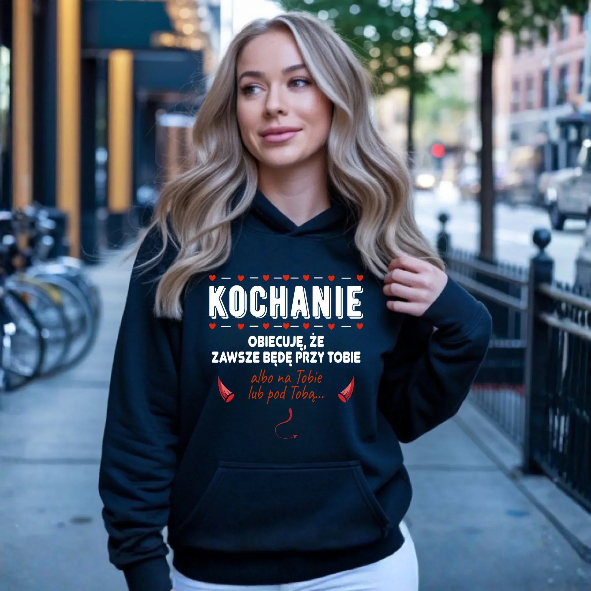 Bluza damska z kapturem - Obiecuję, że zawsze będę przy Tobie W50 - StoryCups.pl