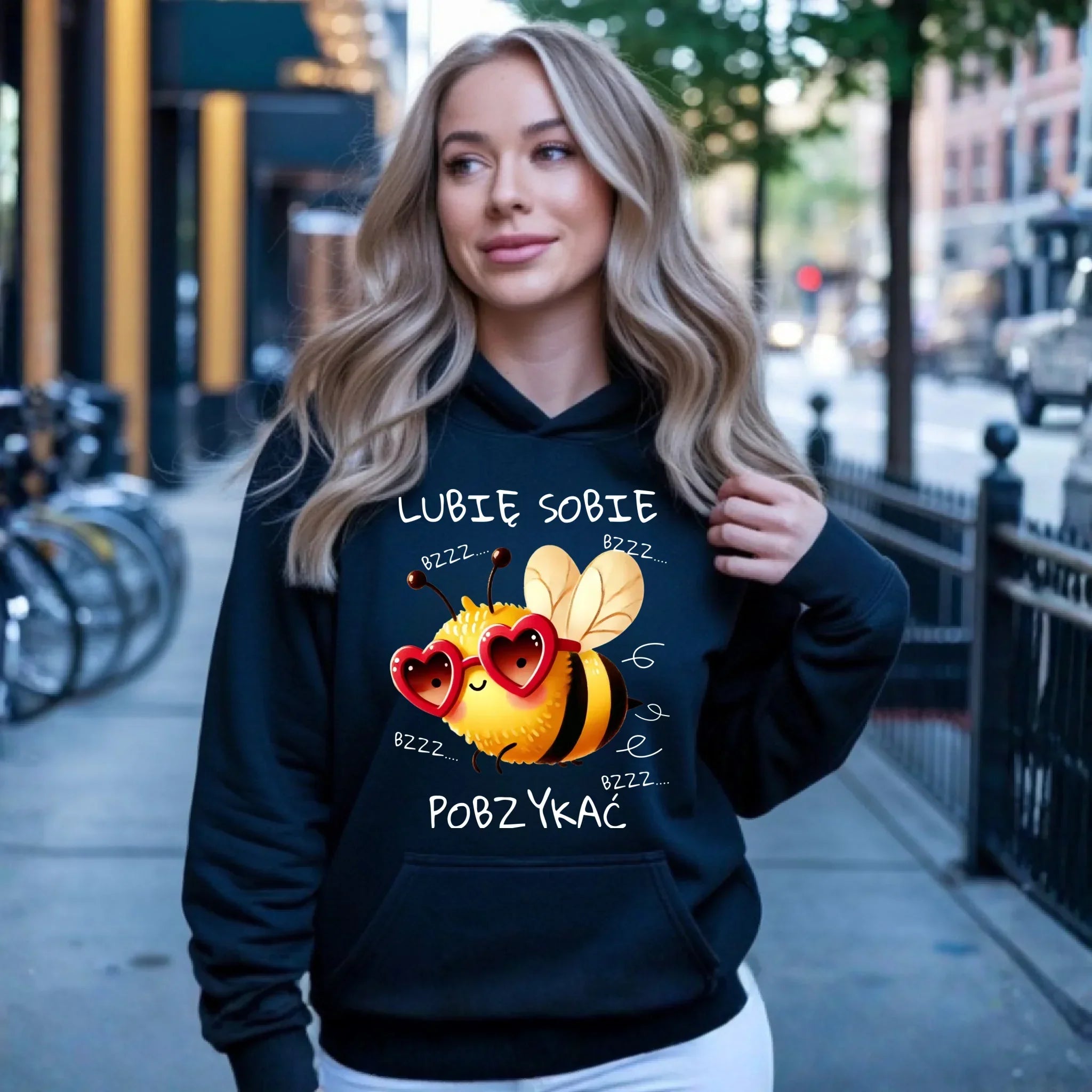 Bluza damska z kapturem - Lubię sobie pobzykać W51 - StoryCups.pl
