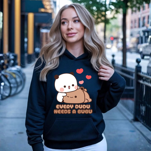 Bluza damska z kapturem dla par - Every Dudu needs a Bubu W32 - StoryCups.pl