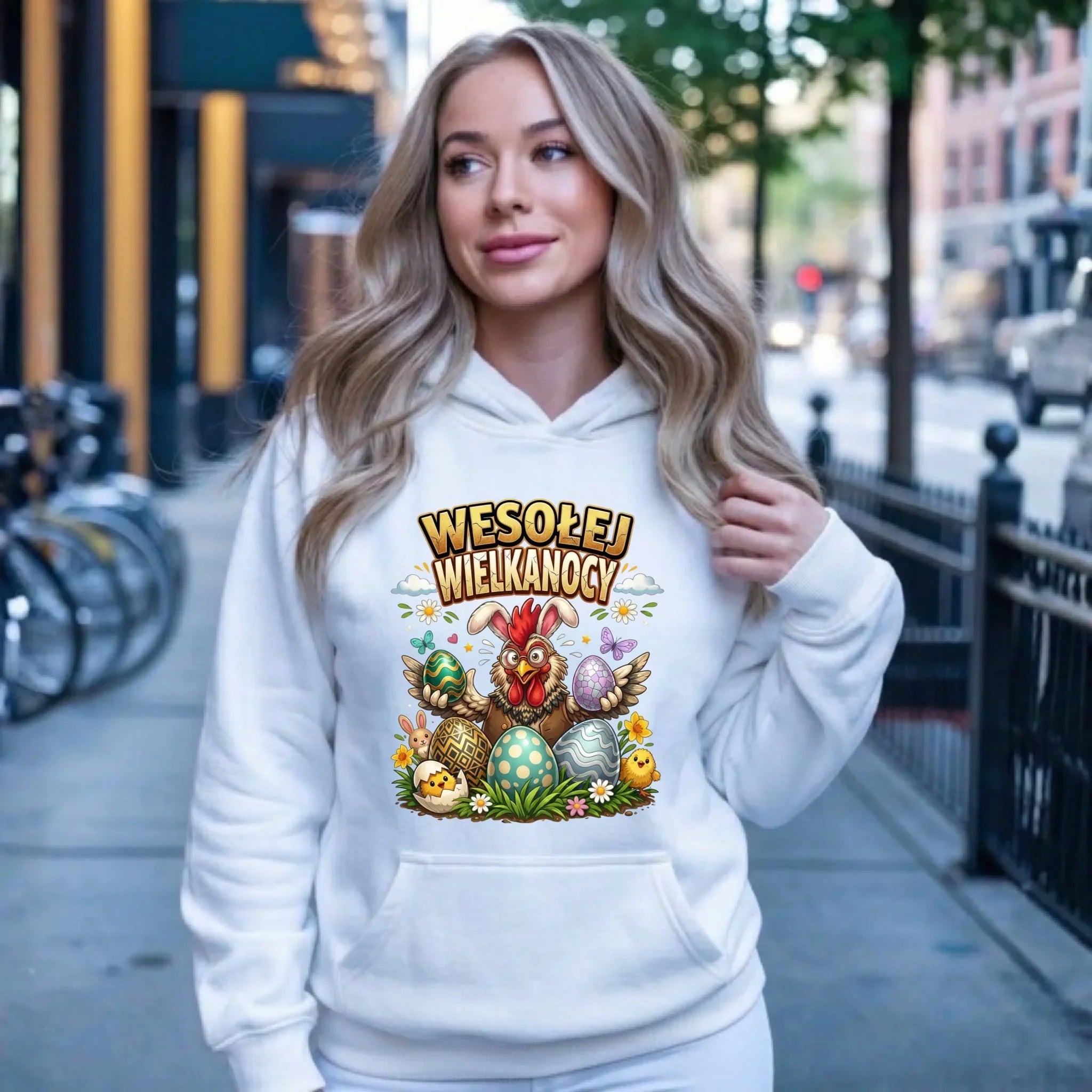 Bluza damska z kapturem wielkanocna - Wesołej Wielkanocy WN20 - StoryCups.pl