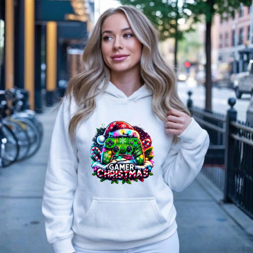Bluza damska z kapturem świąteczna - prezent dla gracza - Christmas gamer BN22 - StoryCups.pl