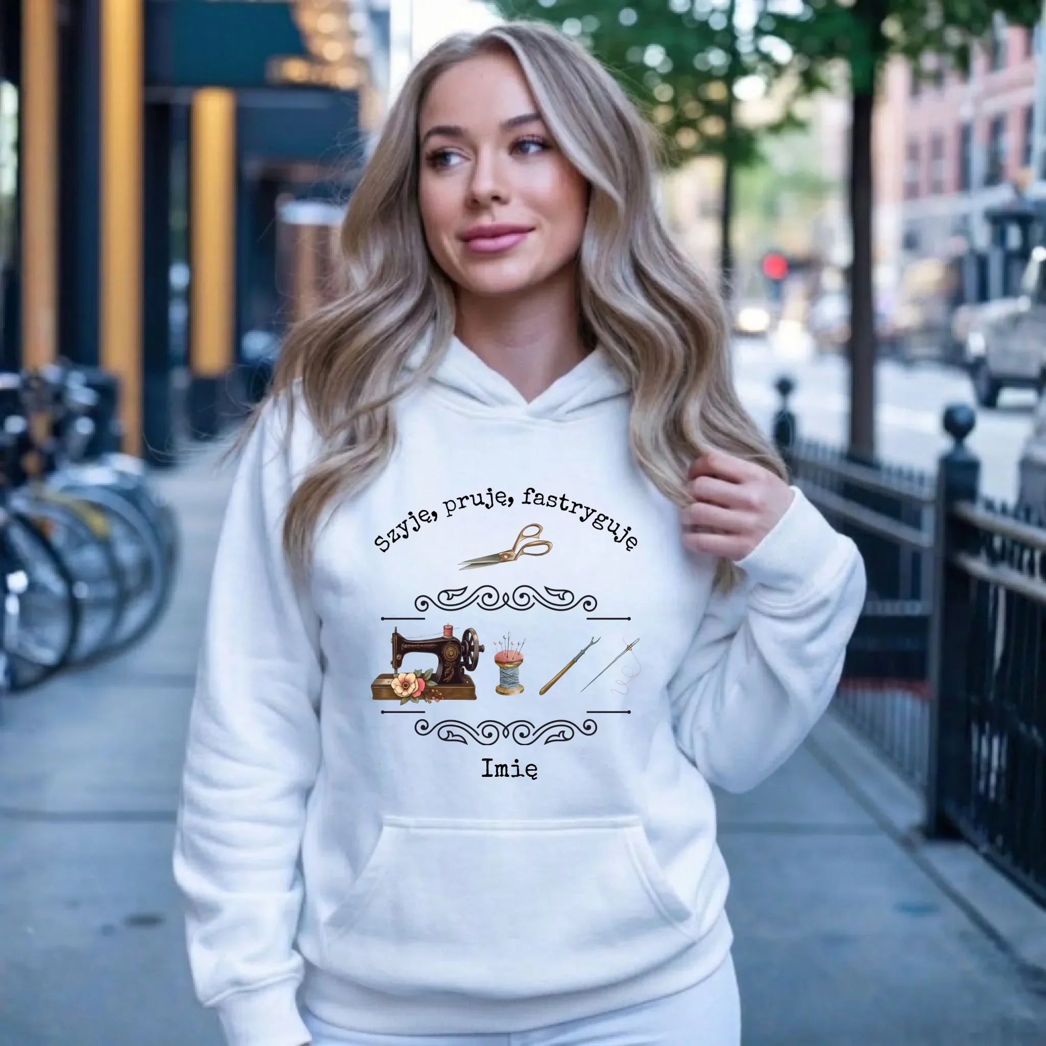 Bluza damska z kapturem szyciowa dla krawcowej - Szyję, pruję, fastryguję HS13 - StoryCups.pl