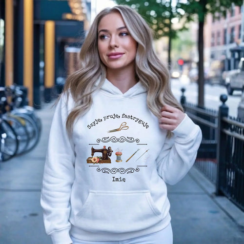 Bluza damska z kapturem szyciowa dla krawcowej - Szyję, pruję, fastryguję HS13 - StoryCups.pl
