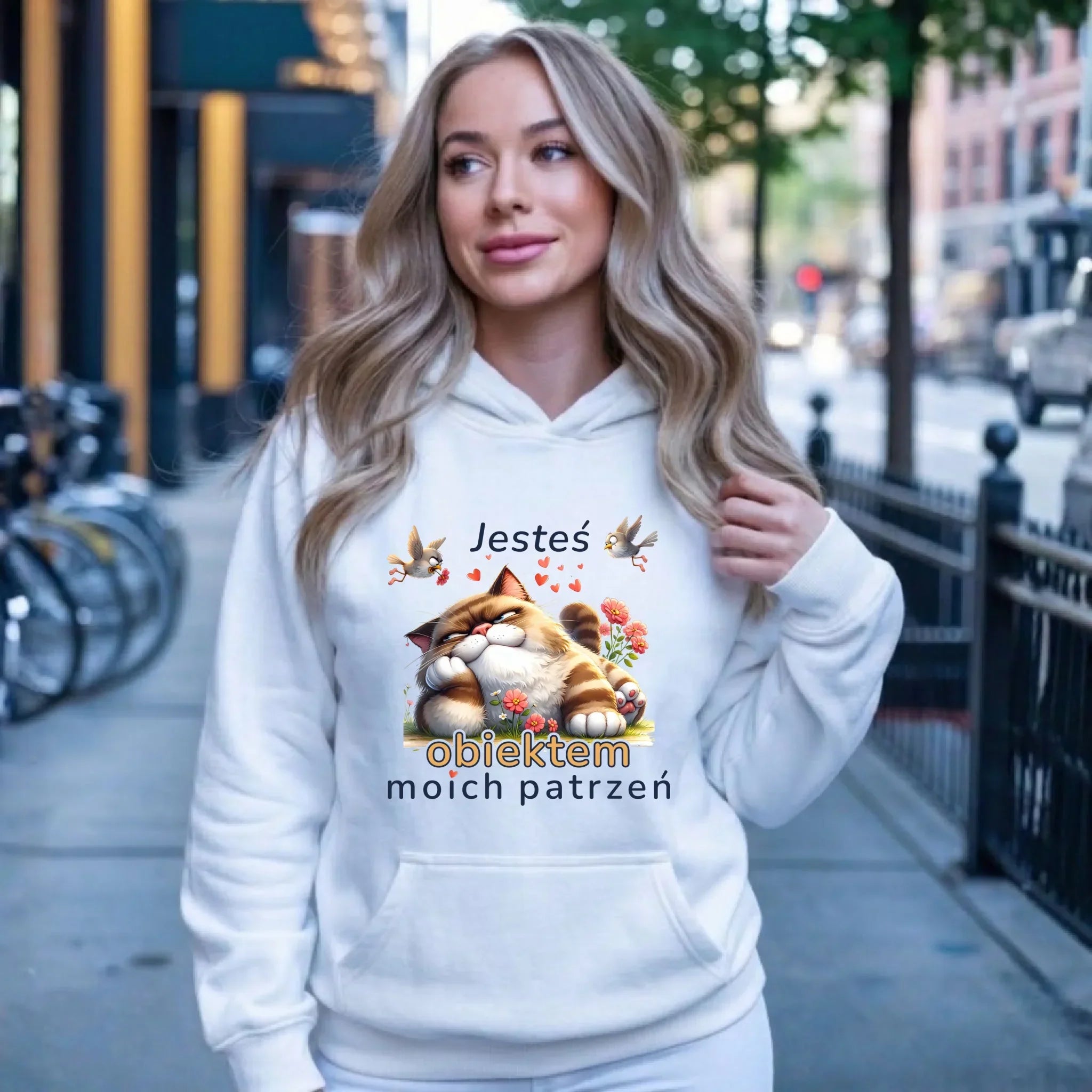 Bluza damska z kapturem - Jesteś obiektem moich patrzeń W68 - StoryCups.pl