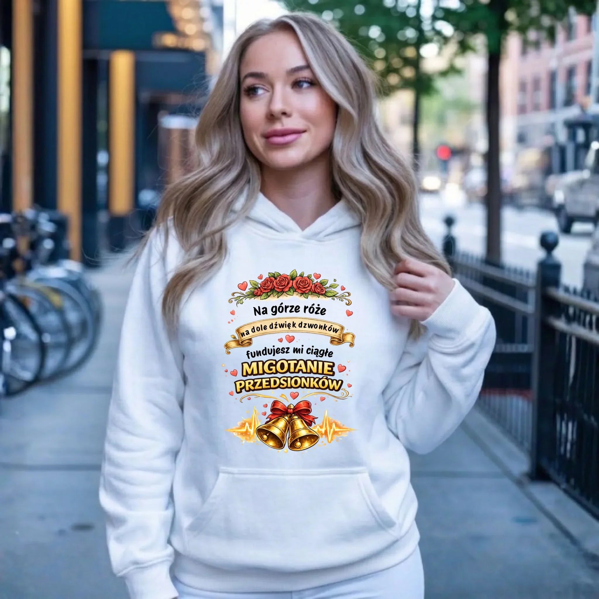 Bluza damska z kapturem - Fundujesz mi ciągłe migotanie przedsionków W71 - StoryCups.pl