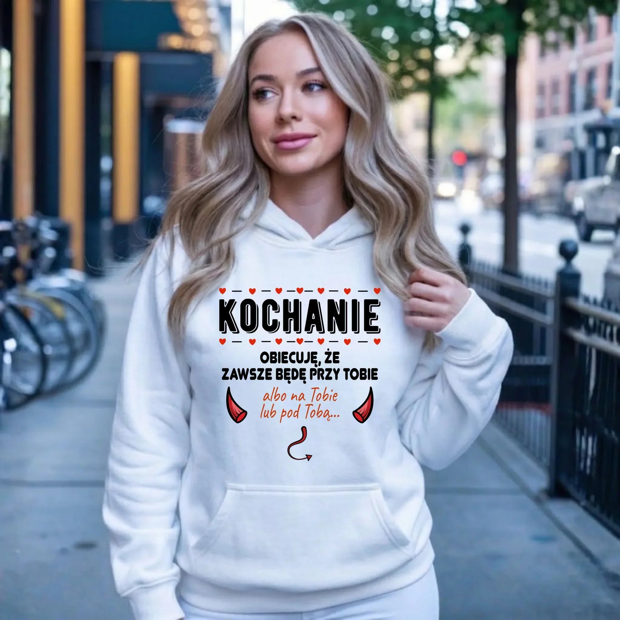 Bluza damska z kapturem - Obiecuję, że zawsze będę przy Tobie W50 - StoryCups.pl