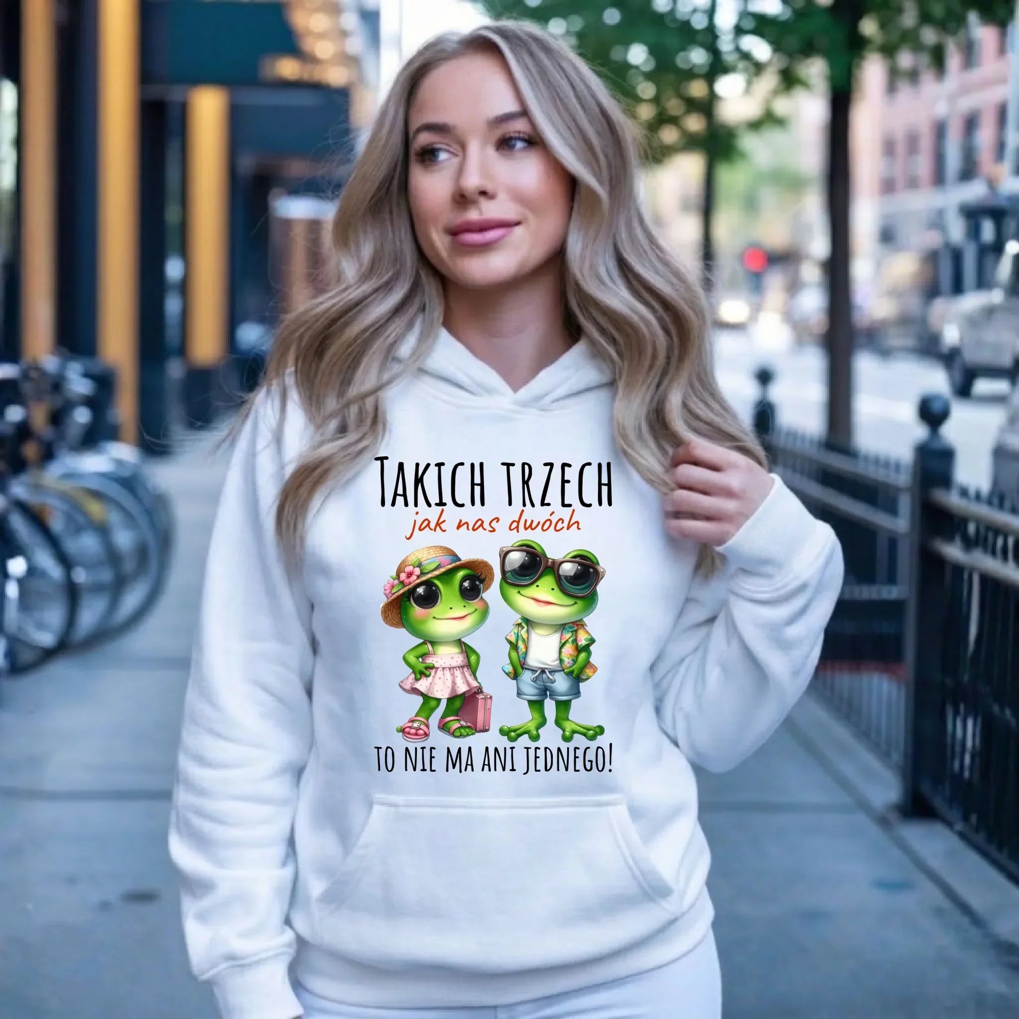 Bluza damska z kapturem - Żabki Takich trzech jak nas dwóch DCH11 - StoryCups.pl