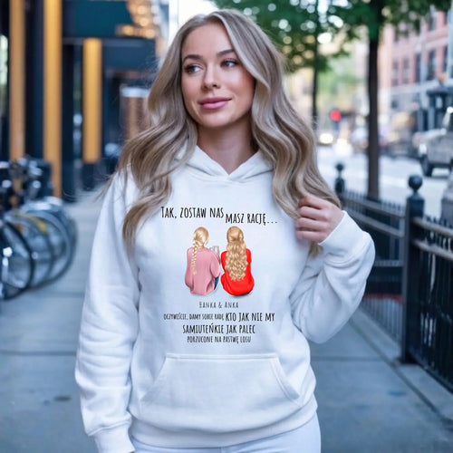 Bluza damska z kapturem na odejście z pracy - prezent od koleżanek - 2-5 osób personalizowana OP16 - StoryCups.pl