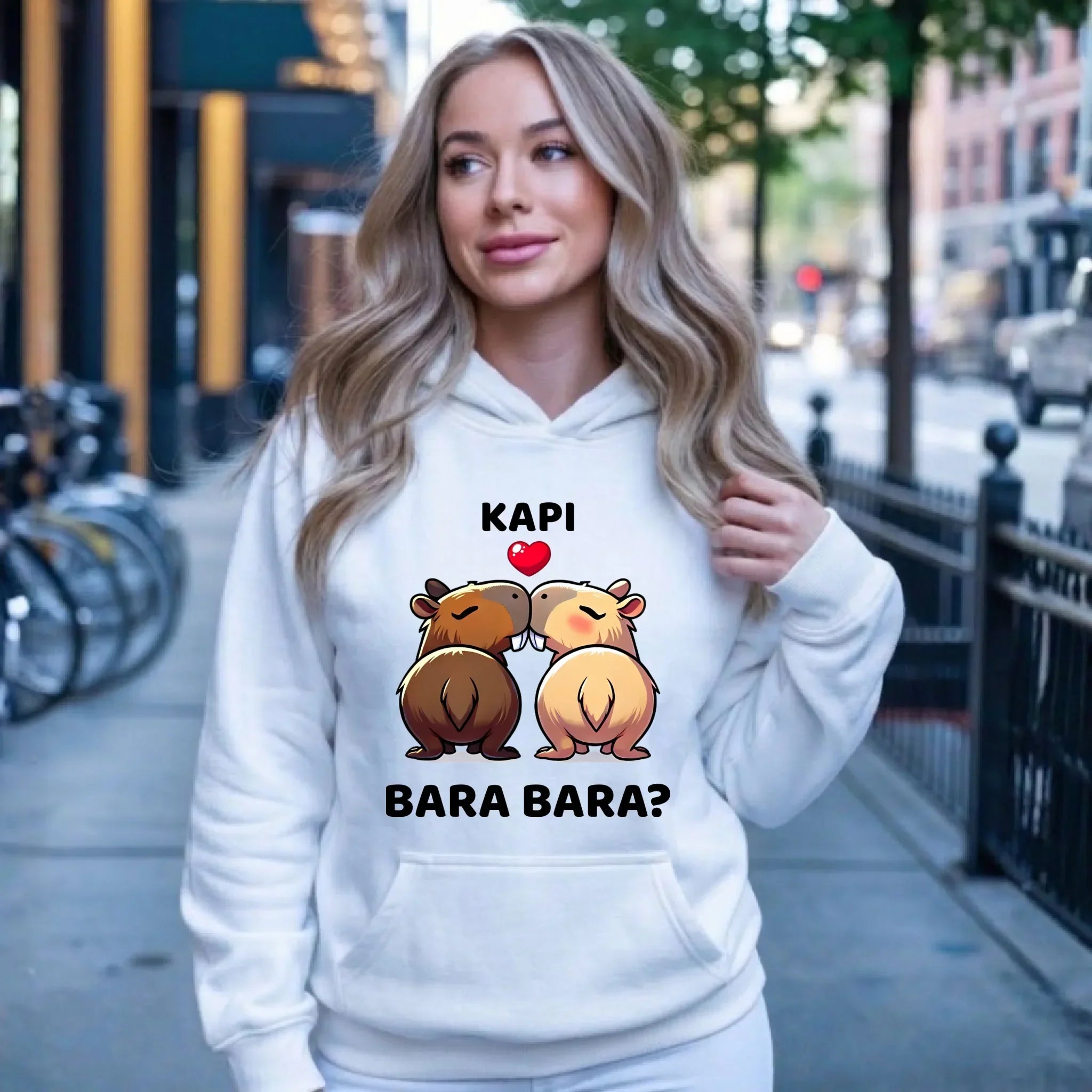 Bluza damska z kapturem - Kapibara bara bara W86 - StoryCups.pl