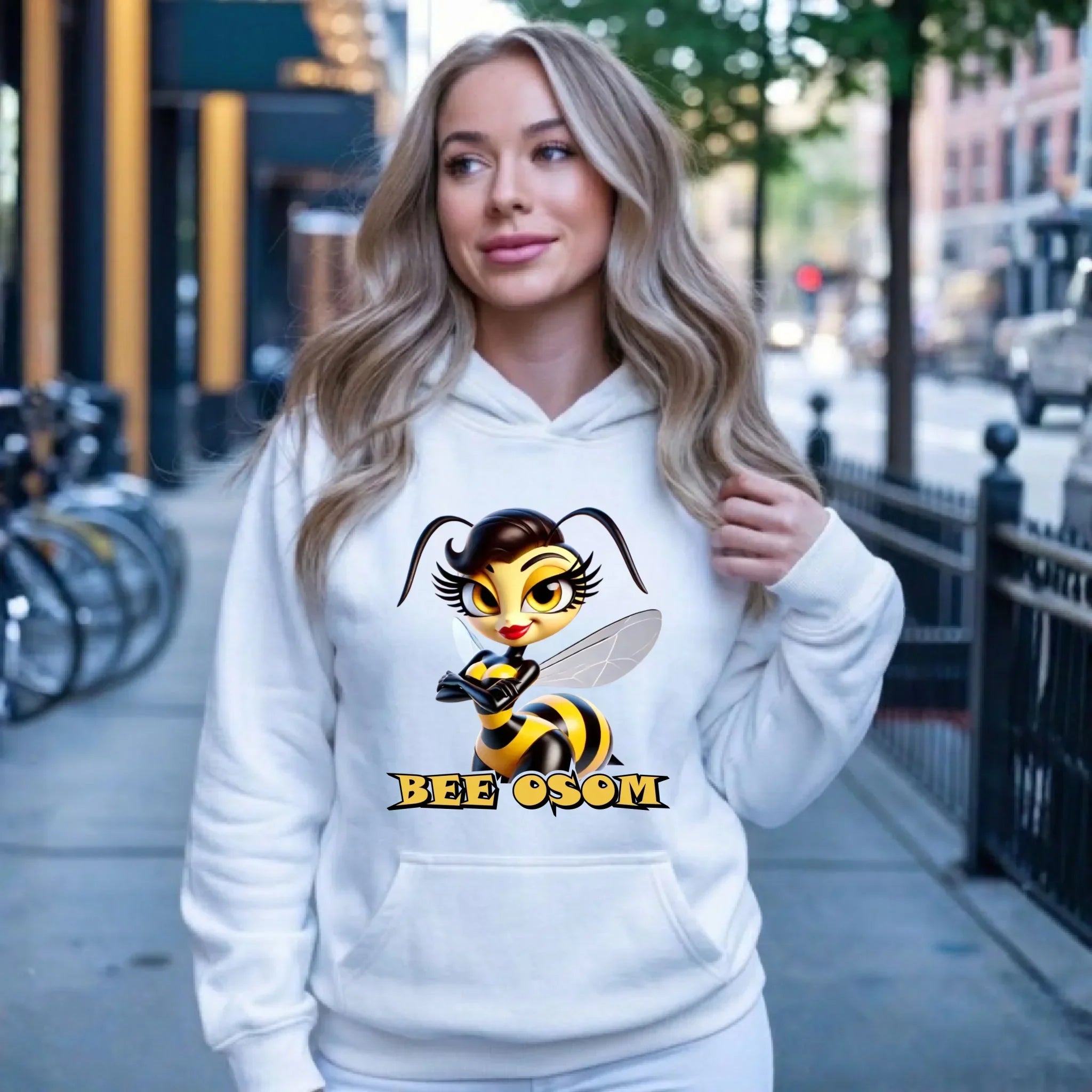 Bluza damska z kapturem - Bee Osom - Jestem niesamowita DZ11 - StoryCups.pl