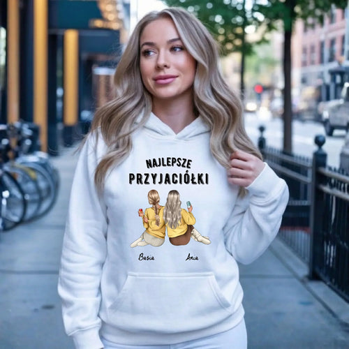 Bluza damska z kapturem - prezent dla przyjaciółek - Najlepsze przyjaciółki 2-4 osób - personalizowana PR01 - StoryCups.pl