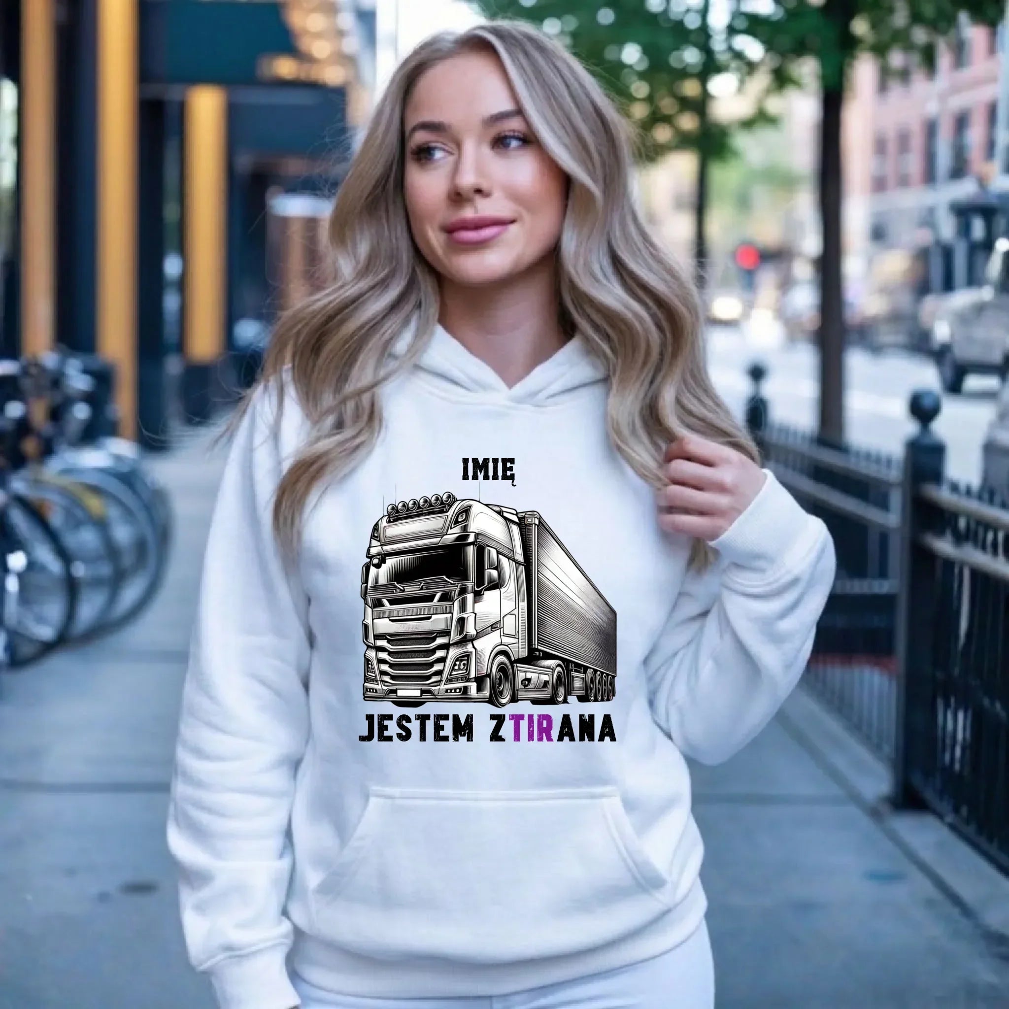Bluza damska z kapturem dla kierowcy tira - Jestem zTIRana - personalizowana ZKT02 - StoryCups.pl