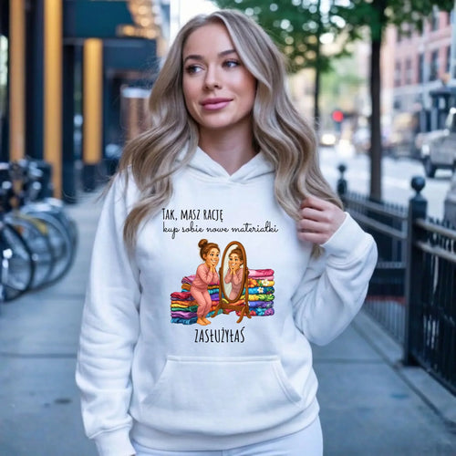 Bluza damska z kapturem szyciowa dla krawcowej - Kup sobie materiałki HS22 - StoryCups.pl