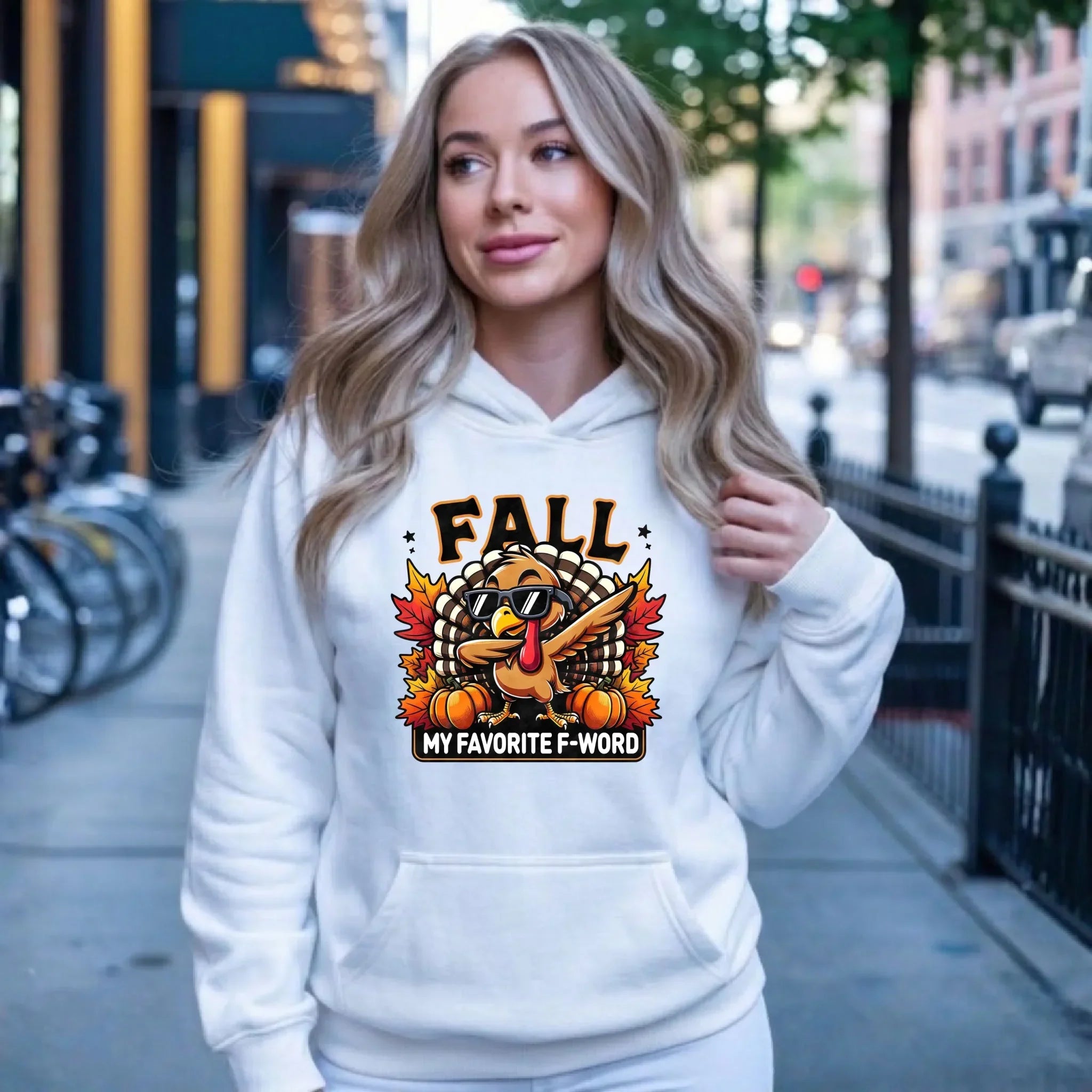 Bluza damska z kapturem jesieniara - FALL my favorite F-word JS11 - StoryCups.pl