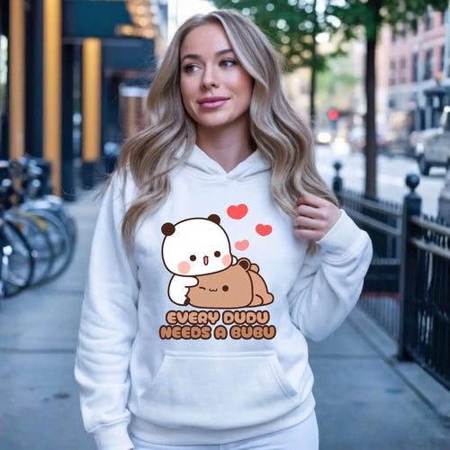 Bluza damska z kapturem dla par - Every Dudu needs a Bubu W32 - StoryCups.pl
