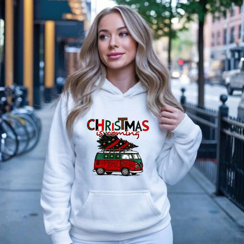 Bluza damska z kapturem świąteczna - Kamper Christmas is coming BN42 - StoryCups.pl