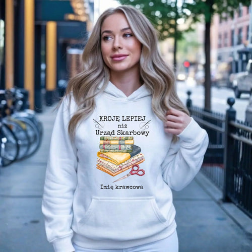 Bluza damska z kapturem szyciowa dla krawcowej - Kroję lepiej niż US - personalizowana HS33 - StoryCups.pl