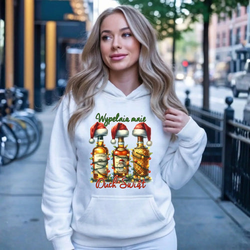 Bluza damska z kapturem świąteczna - Wypełnia mnie Duch Świąt BN69 - StoryCups.pl