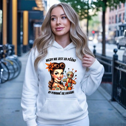 Bluza damska z kapturem - Laleczka Voodoo retro DZ21 - StoryCups.pl