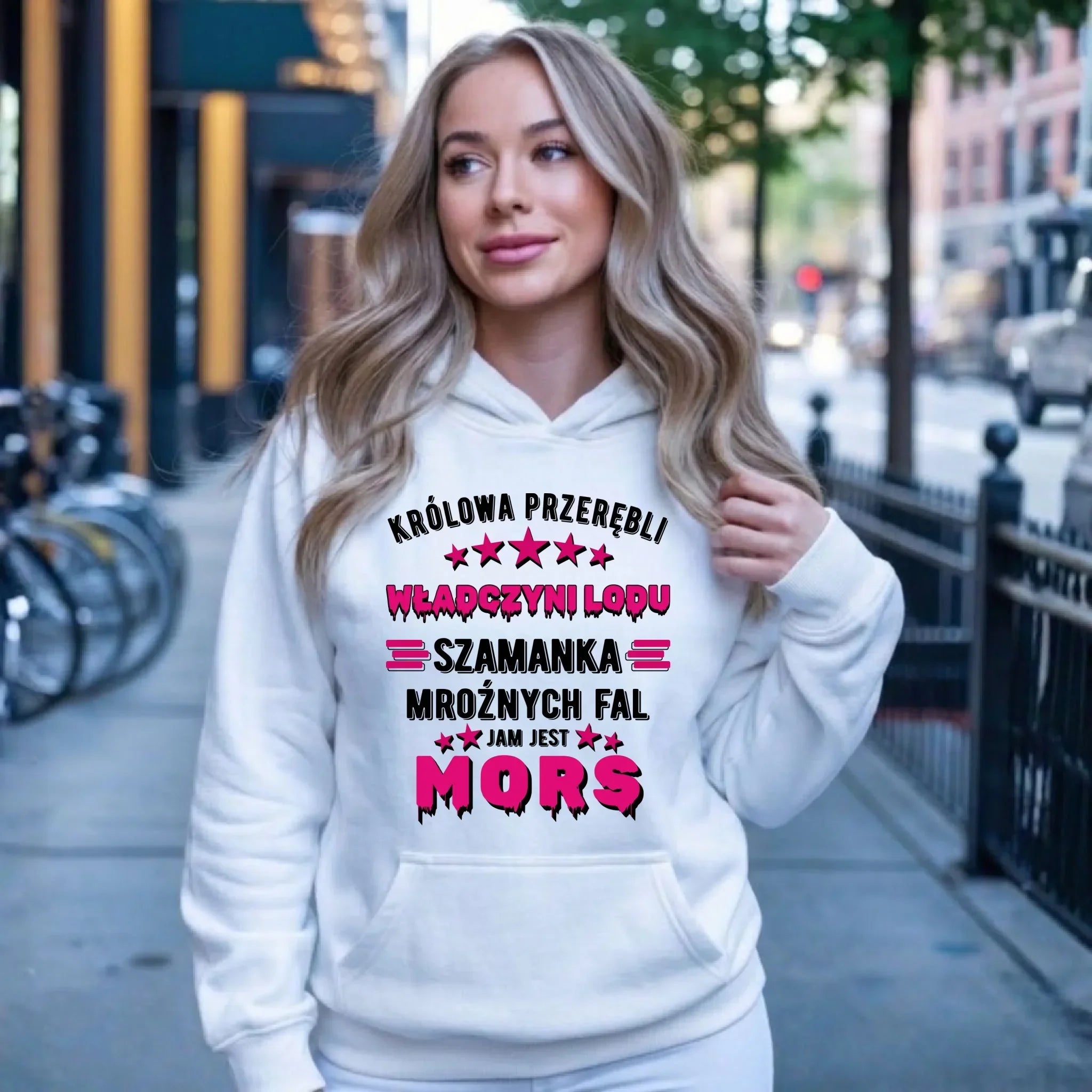 Bluza damska z kapturem - prezent dla morsa - Królowa przerębli Jam jest mors HM17 - StoryCups.pl